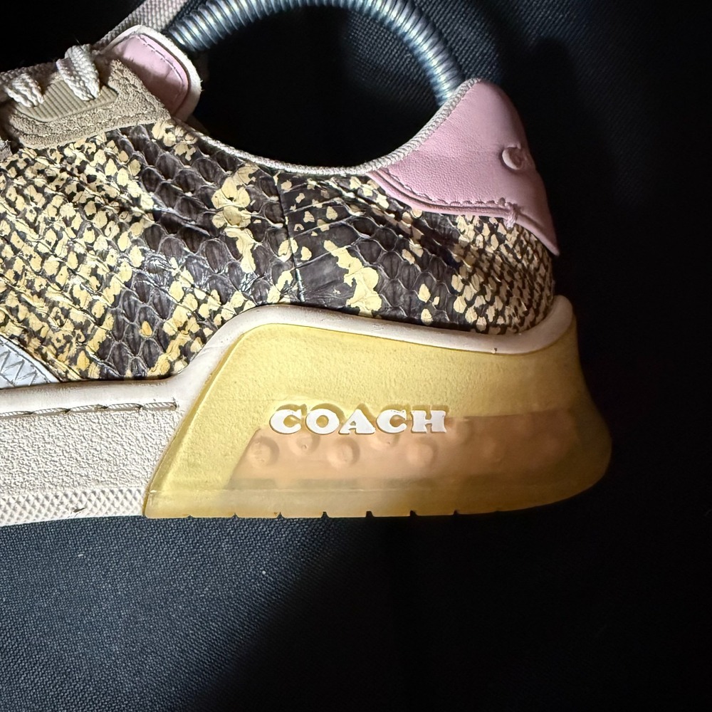 Coach‎ Womens Snake Print Fashion Sneakers Size 8B Designer Casual Shoes - Picture 11 of 15